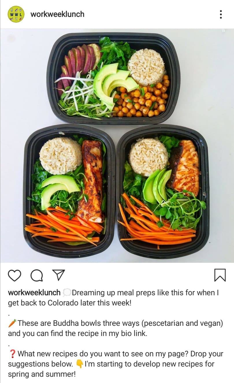 workweeklunch meal prep Instagram